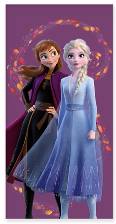 Badhandduk - 70x140 cm -  Frozen - Anna & Elsa side ved side - Härlig kvalitet 